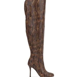Jessica Simpson Tan Snakeskin Heeled Boots